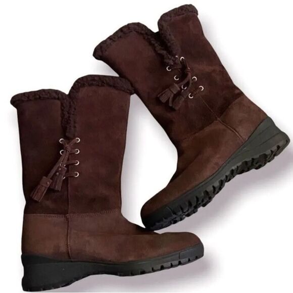 Lauren by Ralph Lauren ~ Tadina Genuine Shearling Women's Suede Boots - Size 6 B - Picture 1 of 7